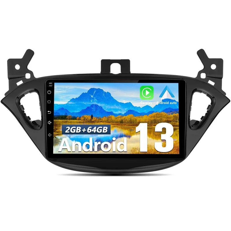 AWESAFE Android 13 Autoradio 9-Zoll Touchscreen 2+64GB für Opel Corsa E (2015-2019)/Adam (2013-2016) mit Bluetooth, UKW-Radio, DSP, kabellos CarPlay & Android Auto