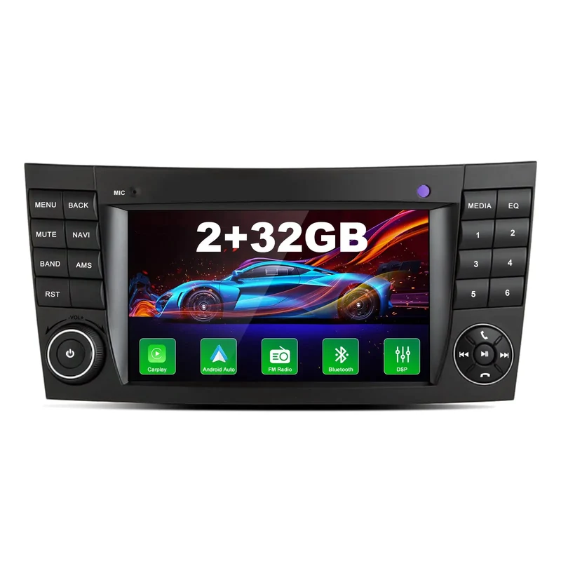 AWESAFE Android 13 Autoradio 7-Zoll Touchscreen 2+32GB für Mercedes-Benz E-Klasse W211 (2002-2008)/CLS-Klasse W219 (2005-2006) mit Bluetooth, UKW-Radio, DSP, CarPlay & Android Auto