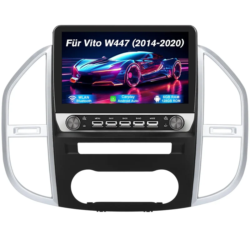 AWESAFE Android 13 Autoradio 10-Zoll Touchscreen 8-Kern 8+128GB für Mercedes-Benz Vito W447 (Baujahr 2014-2020) mit Bluetooth, DSP, CarPlay & Android Auto