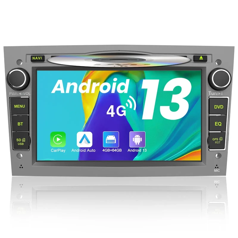 AWESAFE Android 13 Autoradio mit 7-Zoll-Touchscreen, 4GB RAM + 64GB Speicher für Opel Zafira/Astra/Meriva/Corsa/Vivaro – Bluetooth, 4G, DVD, CarPlay & Android Auto