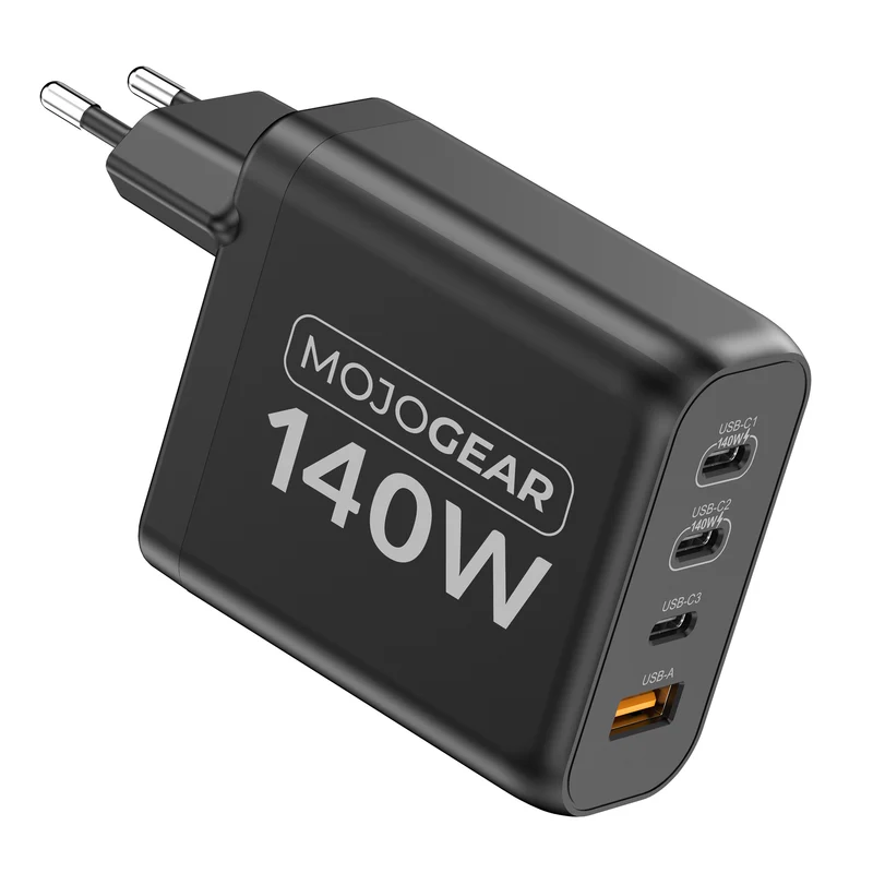 MOJOGEAR CHARGE+ 140-Watt-Ladegerät mit 4 USB/USB-C-Anschlüssen