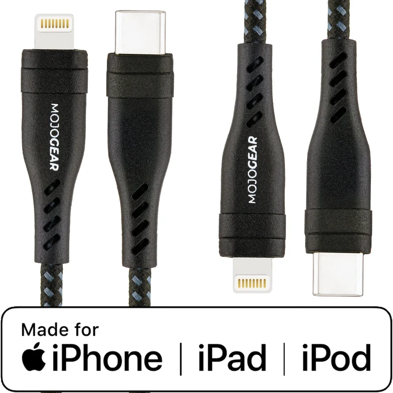 2x MOJOGEAR Apple Lightning auf USB-C Kabel Extra Stark [DUOPACK]