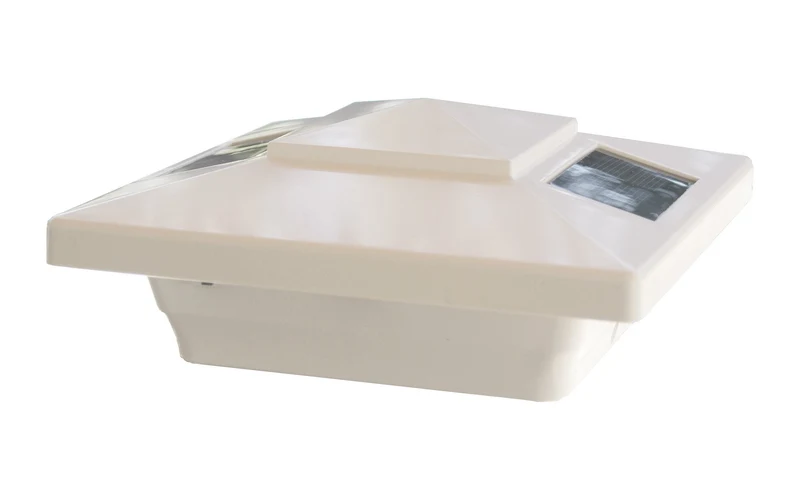 4x4 White Windsor Solar Powered Post Cap 2 Count
