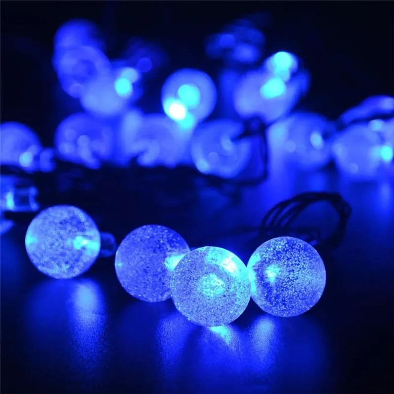 30 LED Crystal Ball Solar Powered Christmas Lights 20 Ft