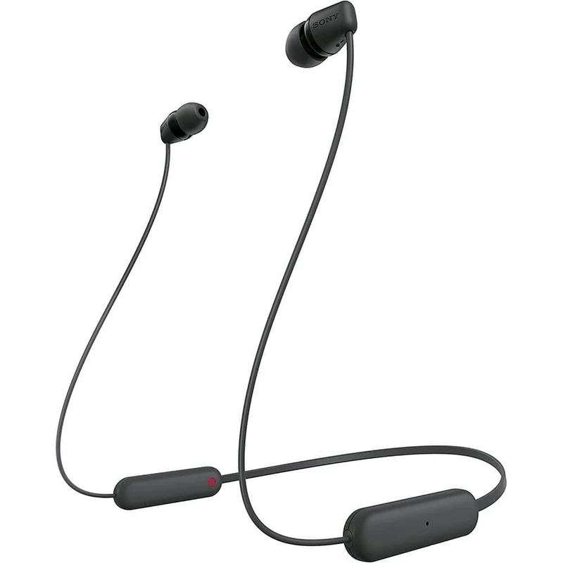 Sony WI-C100 Wireless Headphones with Customizable Equalizer for Deep Bass & 25 Hrs Battery, DSEE-Upscale, Splash Proof, 360RA, Fast Pair, in-Ear Bluetooth Headset with mic for Phone Calls