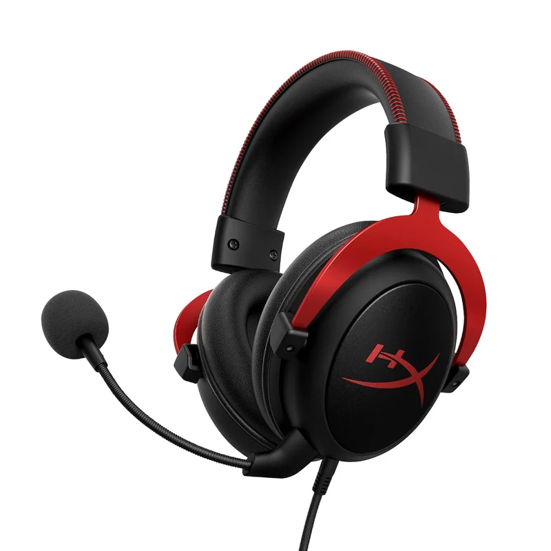 HyperX Cloud II – Gaming Over Ear Headset for Pc, Ps5/Ps4. Includes 7.1 Virtual Surround Sound and USB Audio Control Box - Red (4P5M0AA)