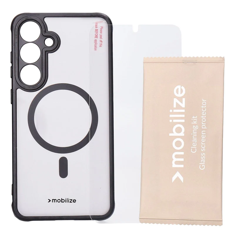 Mobilize Protection Pack passend für Samsung S25+ Clearblack Case und Displayschutz
