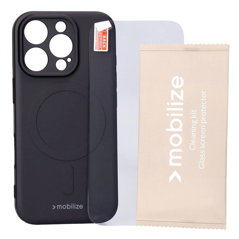 Mobilize Protection Pack passend für iPhone 16 Pro schwarz Clear Case und Displayschutz
