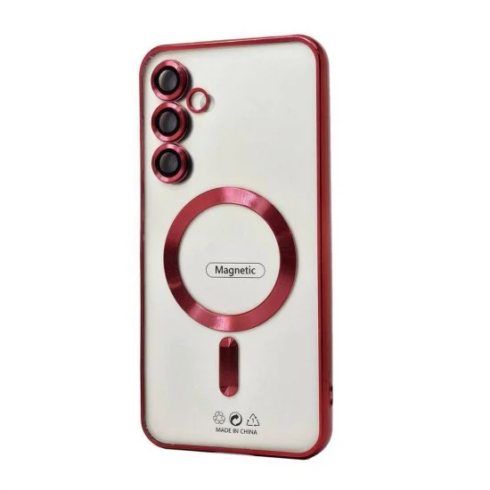 Electroplated Magsafe TPU Case for Samsung Galaxy S22 Plus (red)