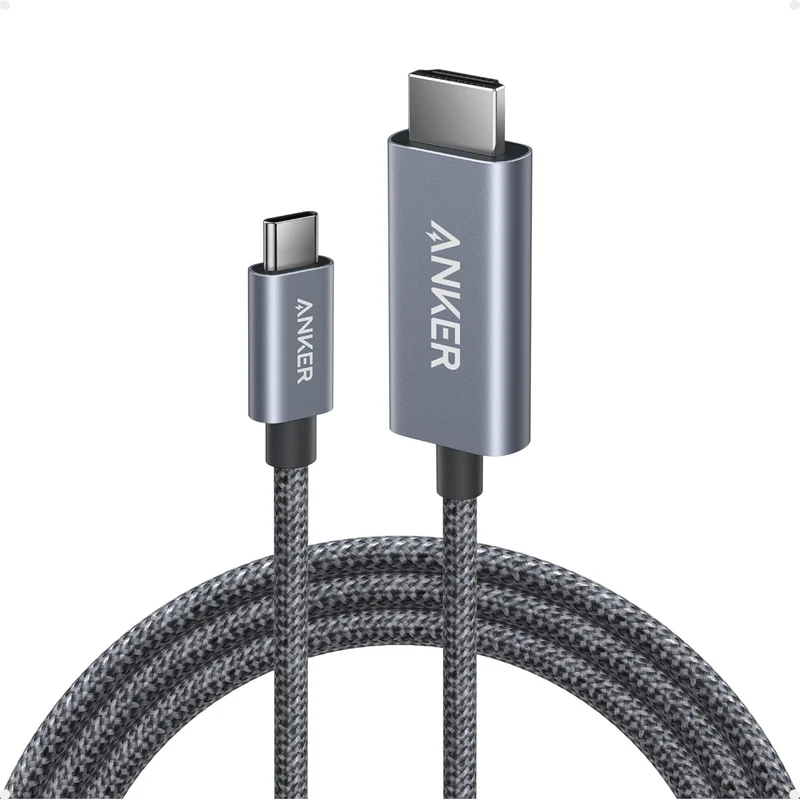 Anker HDMI Cable, 4K@60Hz Ultra-Fast Nylon-Braided USB C to HDMI Cord with Advanced Shielding
