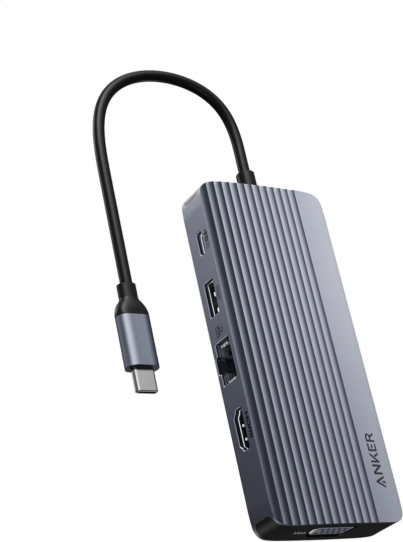 Anker USB C Hub, Dual-Display USB-C Hub (10-in-1), 4K@30Hz HDMI Display, 1080p VGA with 100W Max Power Delivery