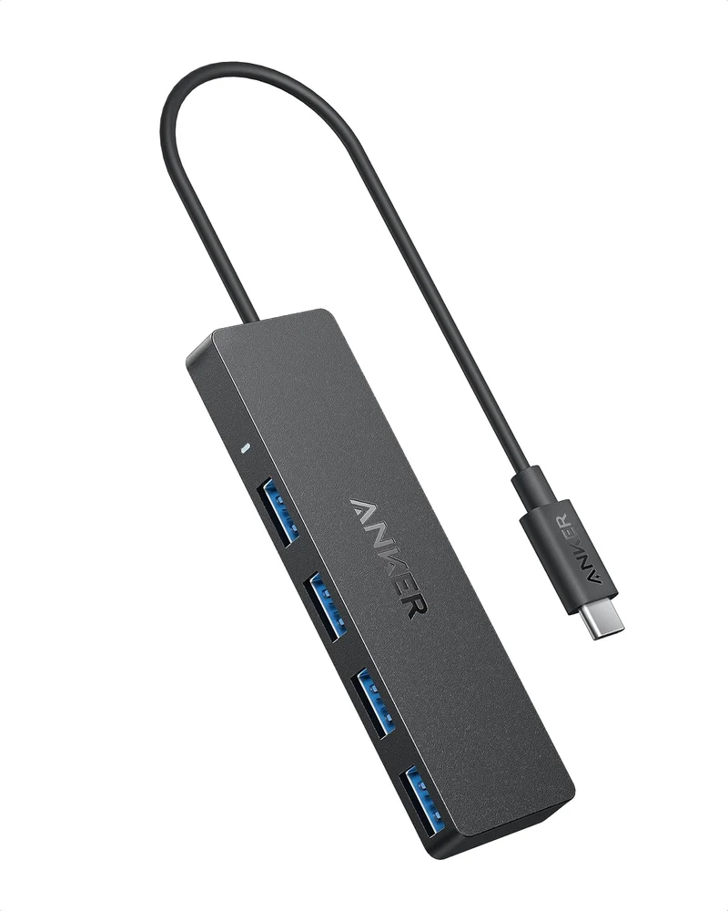 Anker 4-Port USB 3.0 Data Hub, Ultra-Slim 5Gbps USB-C OTG Hub with 20 cm Extended Cable