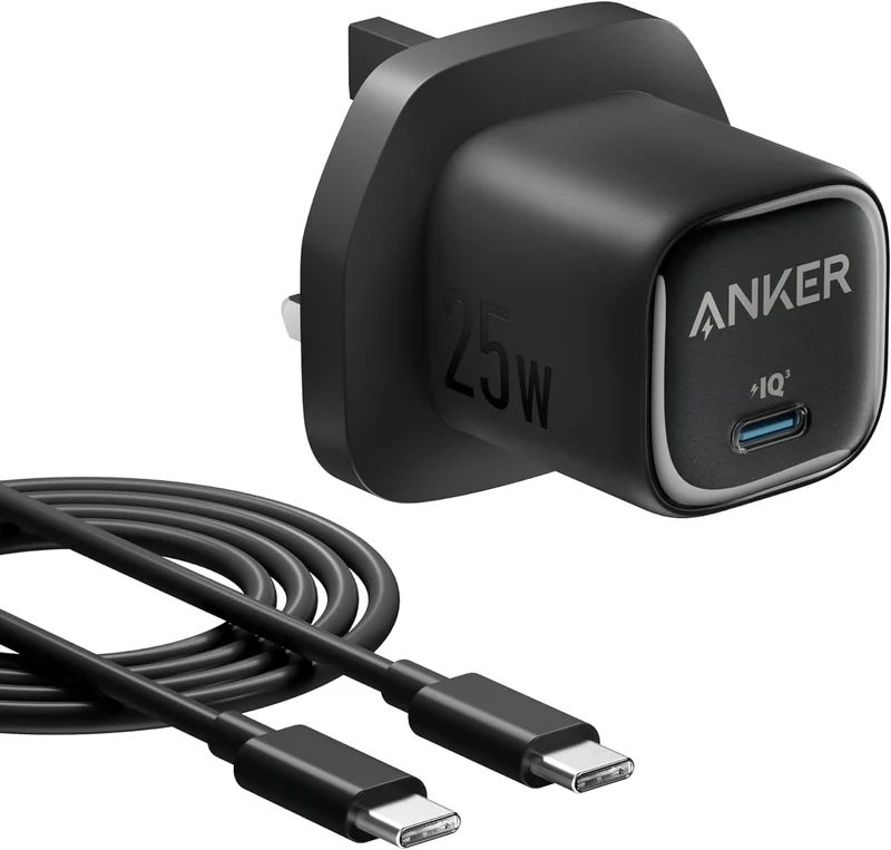 Anker 25W USB C Plug, Supports PPS Fast Charging for for iPhone 16/16 Pro/16 Pro Max/15