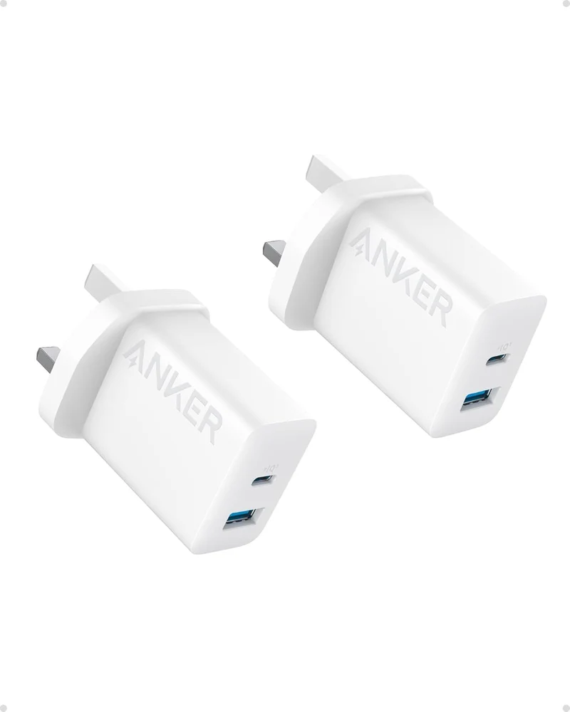 Anker USB C Charger, iPhone Charger, 2-Pack 20W Dual Port USB Fast Wall Charger, Type C Charger Block for iPhone 16/16 Pro/16 Pro Max/15/14/13, iPad Pro, AirPods, Samsung S25/S24(Cable Not Included)