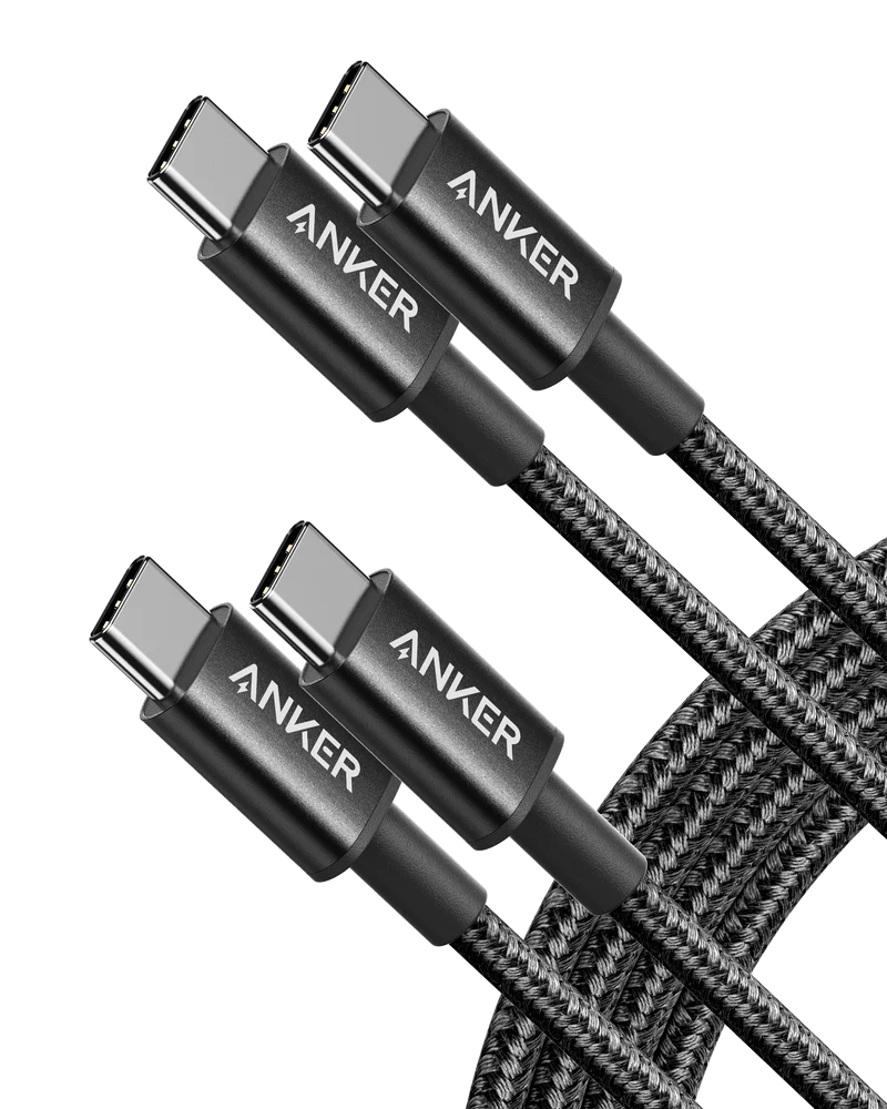 2 Pack Anker New Nylon USB-C to USB-C Cable (3 ft / 6 ft)