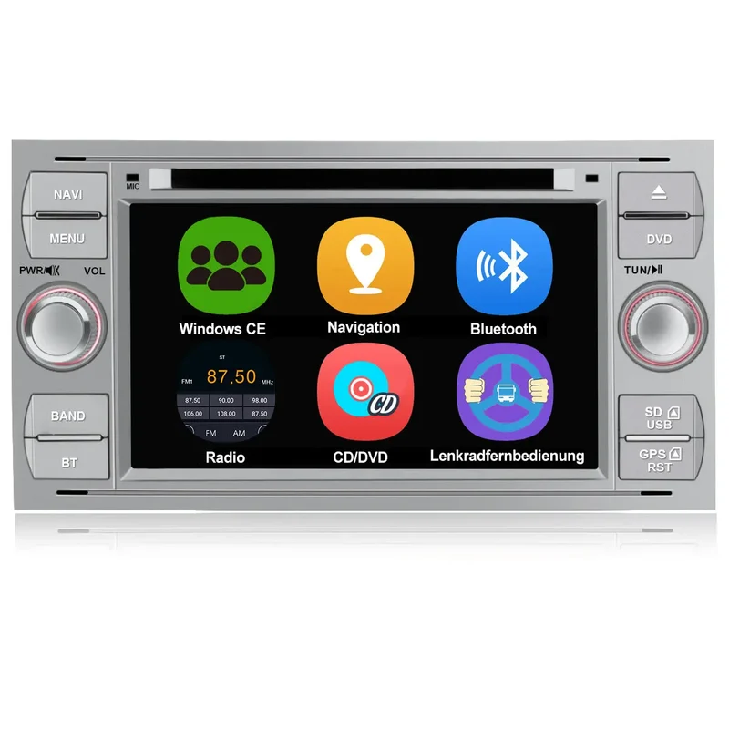 AWESAFE Android 13 Autoradio Stereo 2DIN 7 Zoll mit Bluetooth/GPS/FM- Für Ford S-MAX/C-MAX/Focus/Connect/Fiesta/Kuga