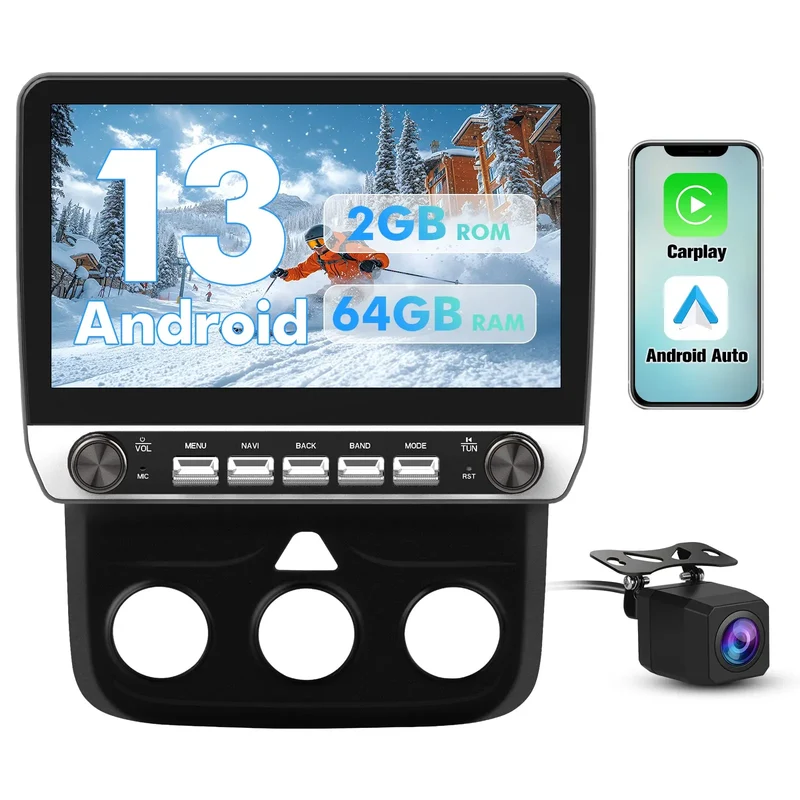 AWESAFE Car Radio Stereo with Wireless CarPlay & Android Auto GPS for Dodge RAM 1500 2500 3500 2013