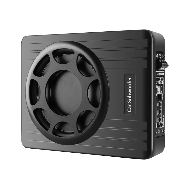AWESAFE 10‘’ Slim Powered Car Subwoofer Underseat 800W & 1200W Power High Low-Level Input for Car/Trucks
