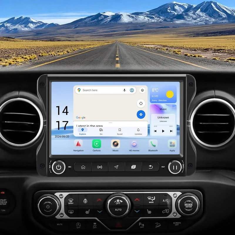 AWESAFE Touchscreen Car Stereo with Wireless CarPlay & Android Auto GPS for Jeep Wrangler 2018-2022