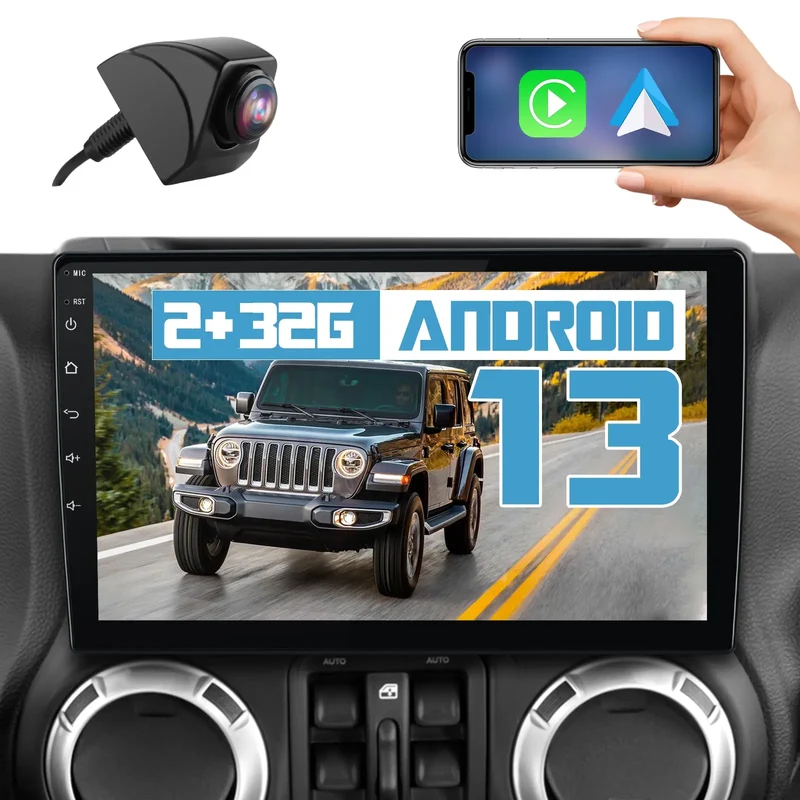AWESAFE Car Stereo with Wireless CarPlay & Android Auto GPS Bluetooth DSP for Jeep Wrangler 2005-2018