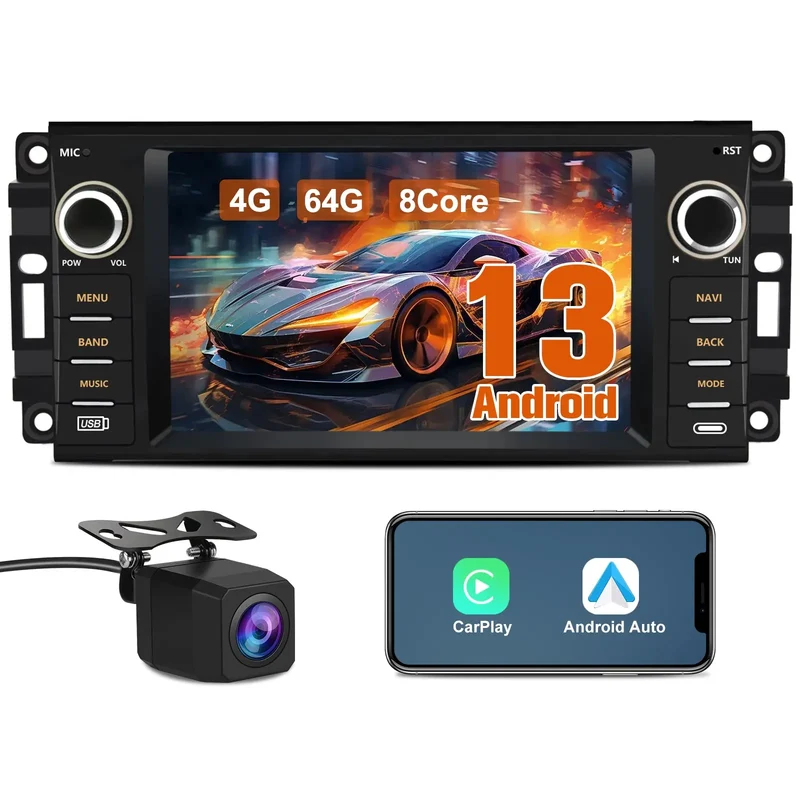 AWESAFE Core Android 13 Car Radio Stereo with Wireless CarPlay & Android Auto for Dodge RAM - Ave 2009-2012