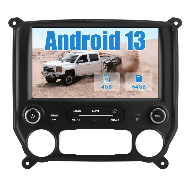 AWESAFE Car Radio Stereo with Wireless CarPlay & Android Auto GPS for Chevy Silverado GMC Sierra - 2014