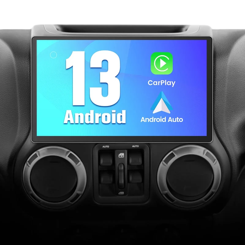 AWESAFE Android 13 Car Radio Stereo with Wireless CarPlay & Android Auto for Jeep Wrangler - . 2007-2018