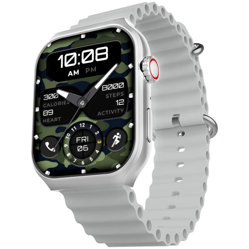 beatxp Marv Ultra 2.01 HD Bluetooth Calling Smart Watch, Metal Body, Rotary Crown, 500 Nits, Health Tracking, Wireless Charging (Ice Silver)