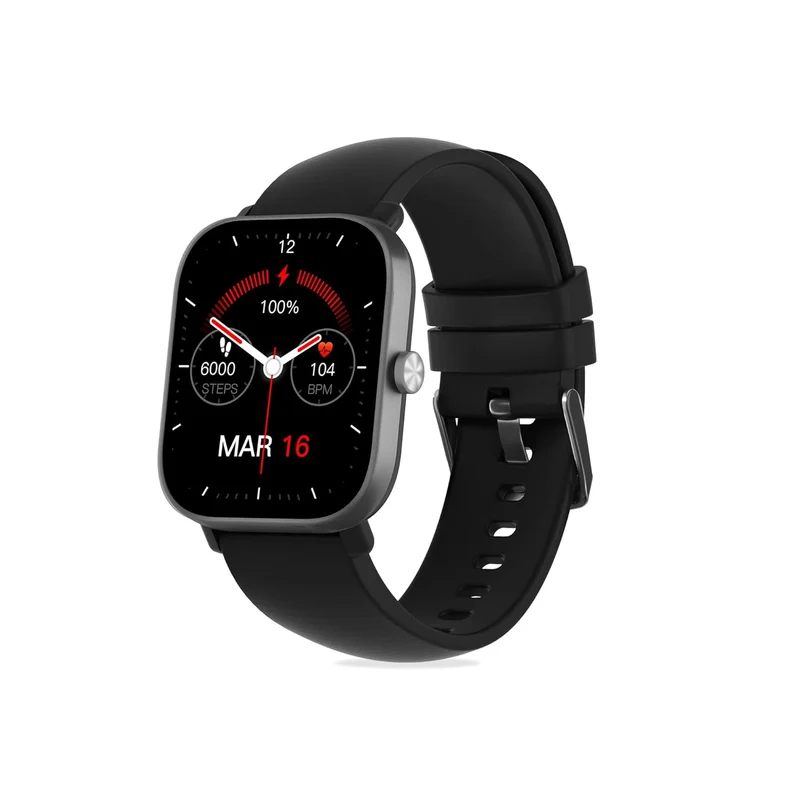 Mustard Tempo Smart Watch with 1.69" HD Display, Water Proof IP68, 120+ Sports Mode, Multiple Watch Faces, Dedicated Spo2, Android + iOS, Dynamic Heart Rate Analysis, Notifications (Black)