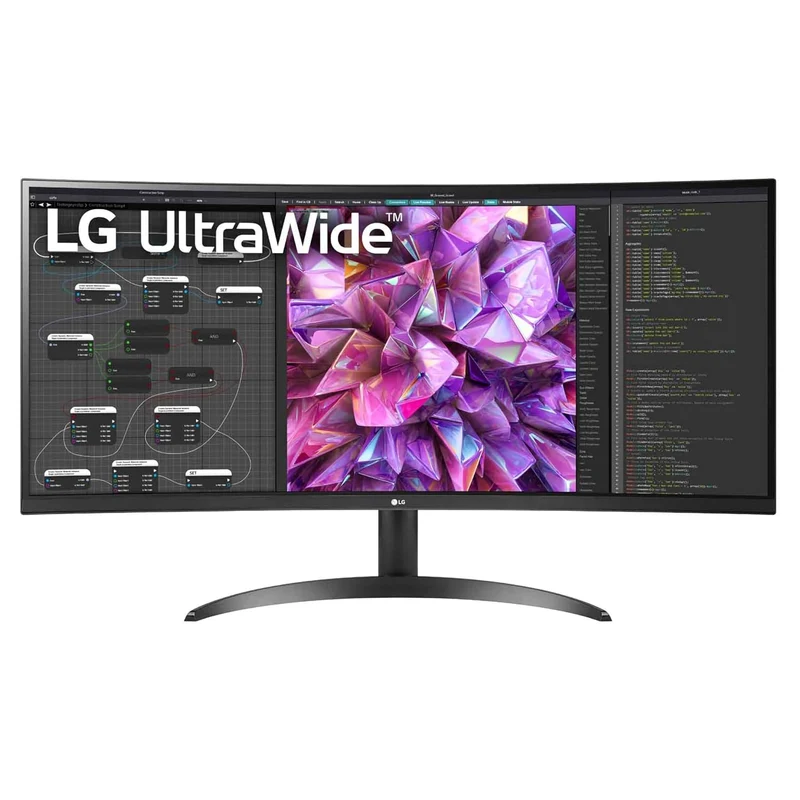 LG 34WQ60C Curved UltraWide Monitor, 34 inch (86.7 cm) IPS QHD, Multitasking with Ease, Color Calibrated - Display Port, HDMI x 2, Black Color