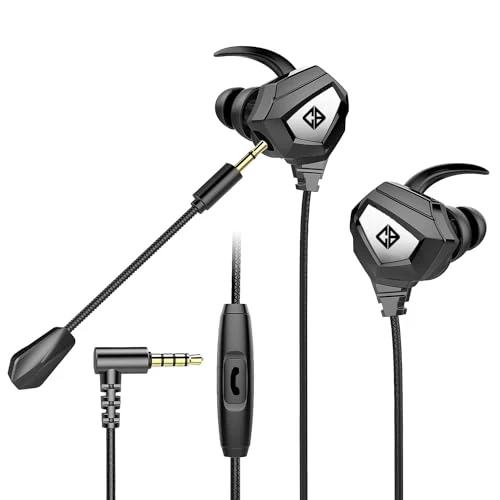 Cosmic Byte CB-EP-08 Gaming Wired in Ear Earphone with Detachable Microphone, Dual 6mm Drivers, for PC, PS4, PS5, Xbox, Mobiles, Tablets (Black)