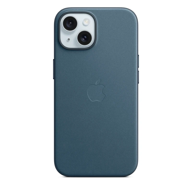 Apple Feingewebe Case Pazifikblau passend für iPhone 15 mit Magsafe