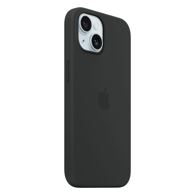 Apple Silikon Case schwarz passend für iPhone 15 mit Magsafe