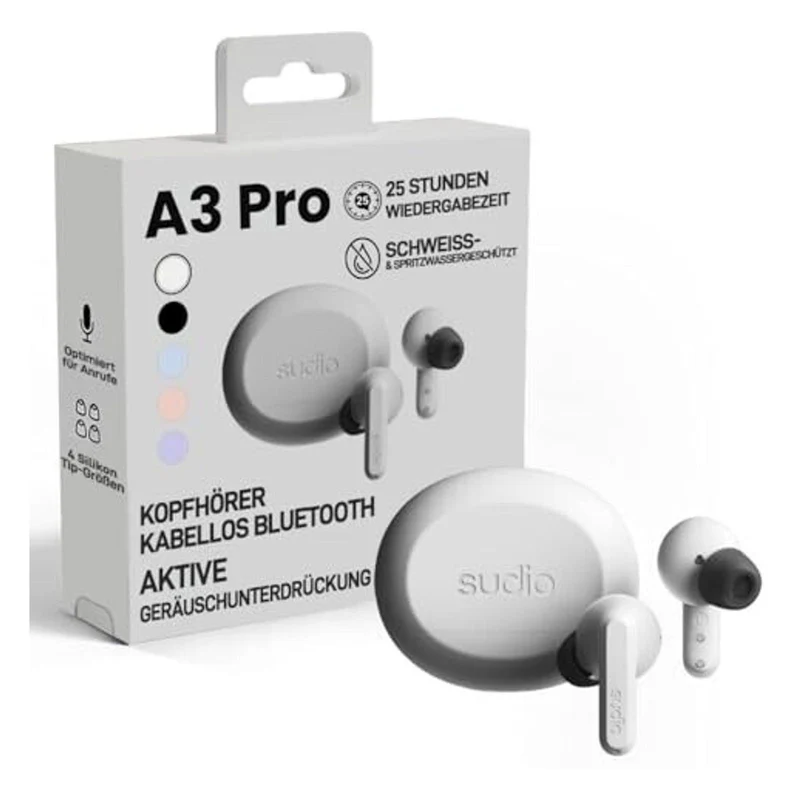 SUDIO A3 Pro In-ear Kopfhörer Bluetooth Weiß