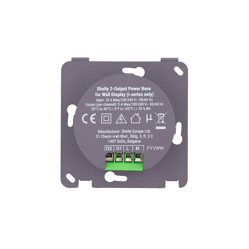 Shelly 2-Output PowerBase f Wall Display