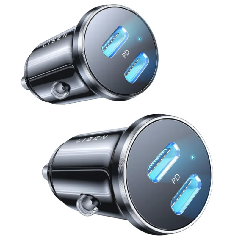 Lisen Dual USB-C Autoladegerät 2er-Pack