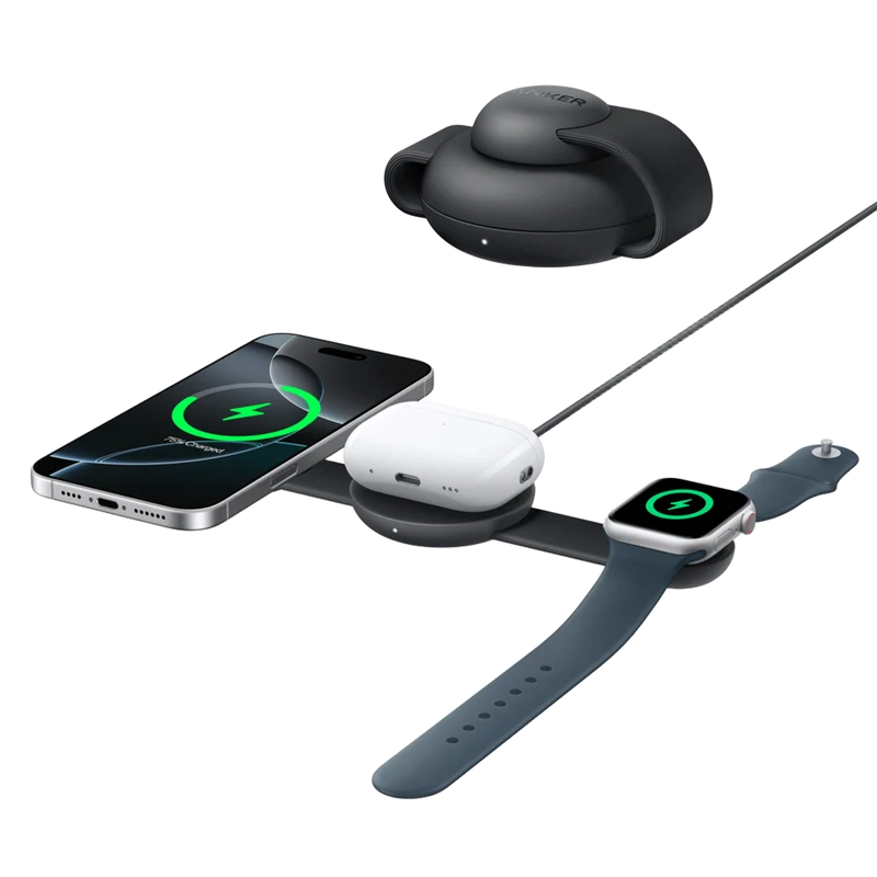 Anker MagGo Wireless Charging Station (3-in-1, Foldable Pad)