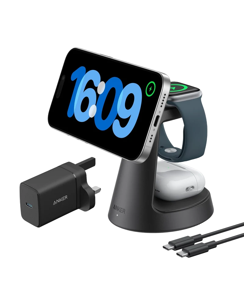 Anker MagGo Wireless Charging Station (3-in-1, Dock Stand)