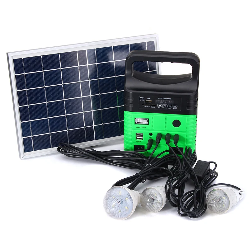 6W 6V Solar Panel Portable Solar AC Kit Solar Power System Camping Portable Generator With Bulbs
