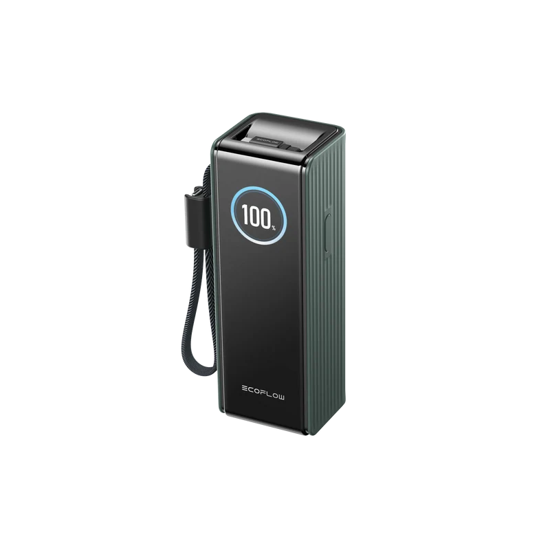 EcoFlow RAPID 25000mAh Powerbank in Grün, mit einziehbaren Kabeln