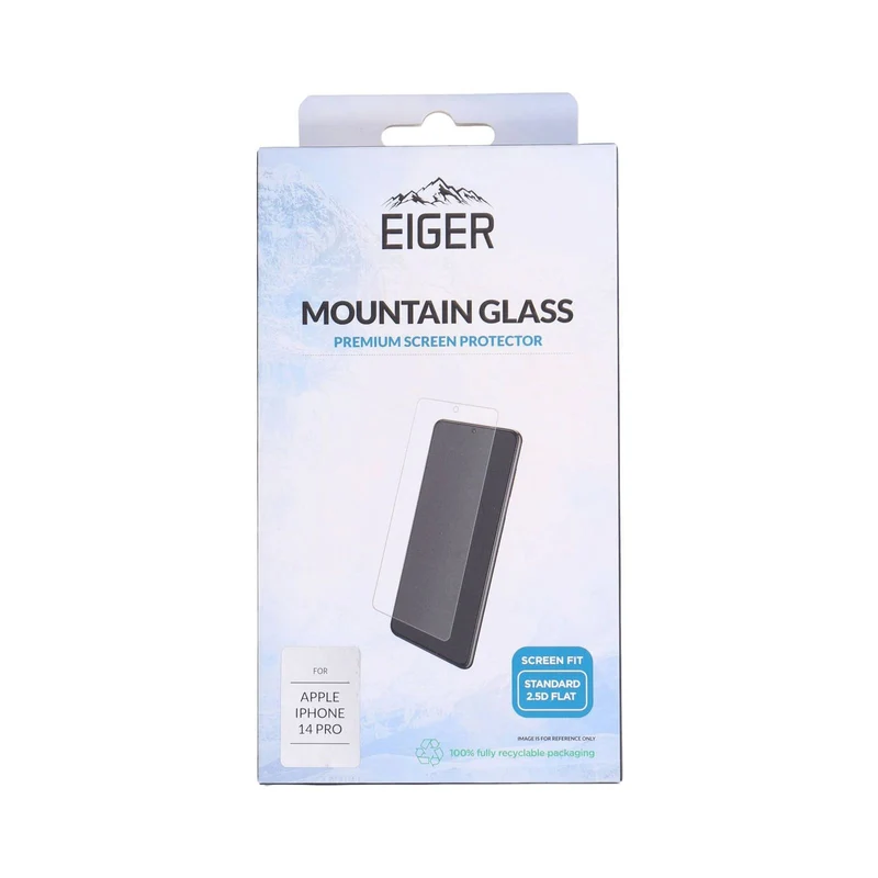 Eiger Mountainglas Apple iPhone 14 Pro Displayschutz Screen Fit Standart 2.5 Flat
