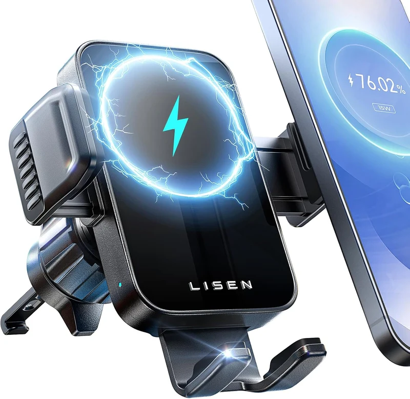 LISEN Für Android [15W Pro] Handyhalterung Auto mit Ladefunktion