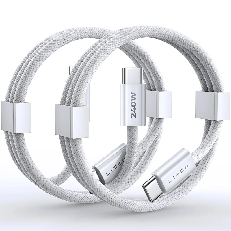LISEN 2er-Pack 240W USB C auf USB C Kabel 2M USBC auf USBC PD Schnellladekabel Typ C Ladekabel