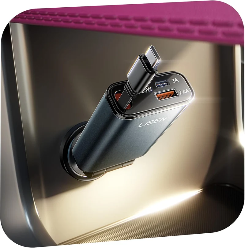 LISEN 57 W Zigarettenanzünder USB C 3-in-1-Autoladegerät