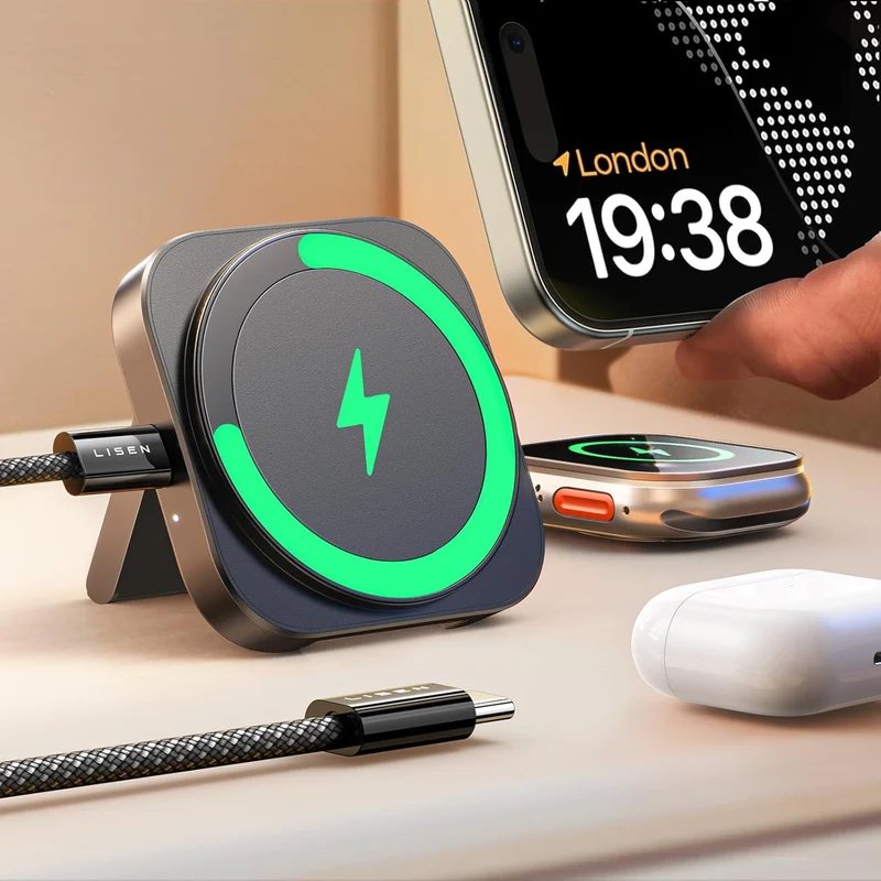 LISEN MagSafe Ladegerät Apple Watch 2-in-1