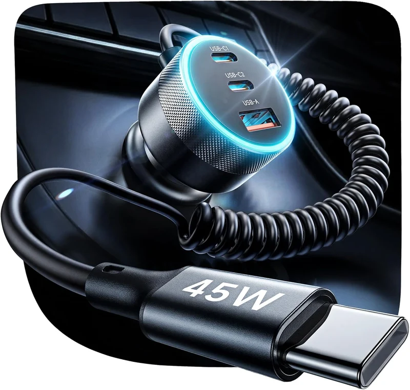 LISEN 90W für iPhone 17 16 15 Pro Max Auto-Ladegerät USB C Schnellladung