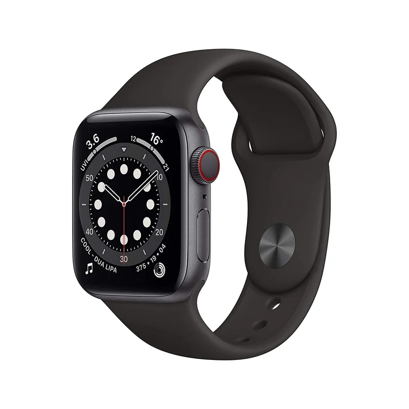 New Apple Watch Series 6 (GPS + Cellular) - Space Grey Aluminium Case with Black Sport Band