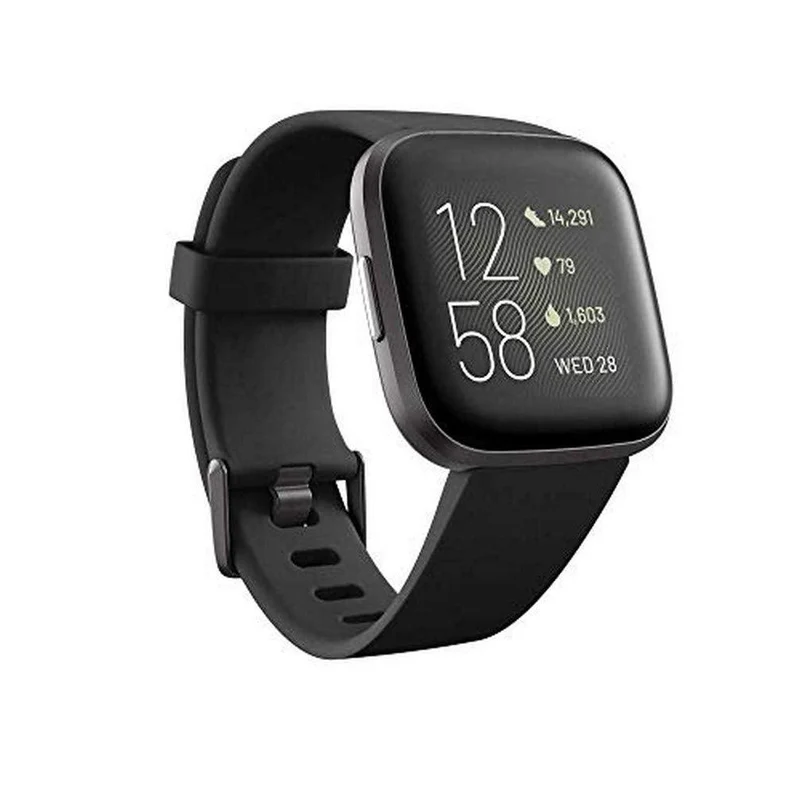 Fitbit Versa 2 FB507BKBK Health & Fitness Smartwatch (S & L Bands Included)