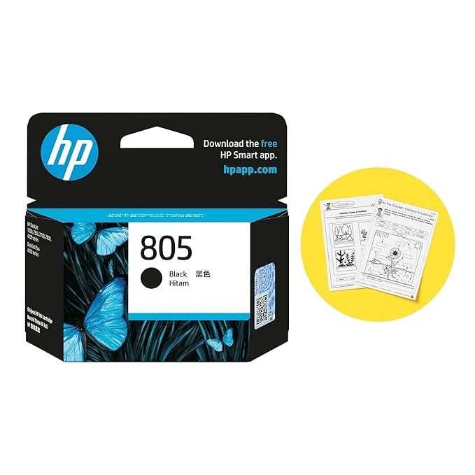 HP 805 Black Original Ink Cartridge Compatible DeskJet (Pack of 2)