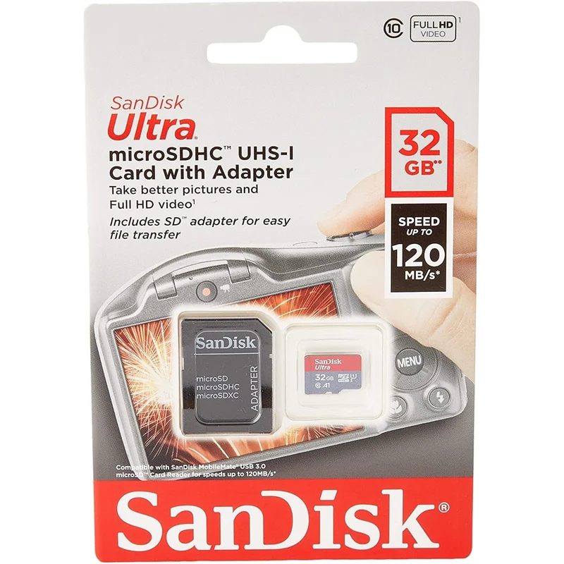 Sandisk Ultra microSDHC 32GB 120MB/s A1 Class 10 UHS-I + S